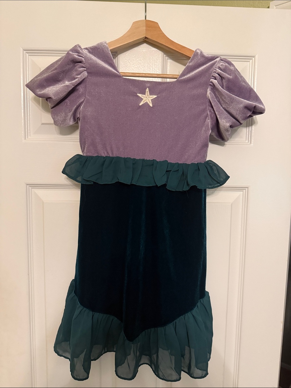 Taylor Joelle Purple and Teal Velvet Mermaid Costume Dress for Kids